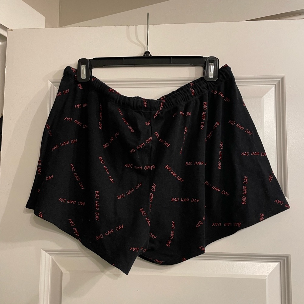 Fred is Red black “bad hair day” short shorts- XL